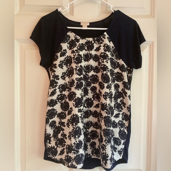 J. Crew Tops - J. Crew Navy Blue Printed Top